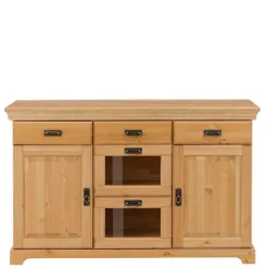 Wohnen Sideboards<145x84x40 Kommode aus Holz mit Glas - Arendu