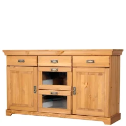 Wohnen Sideboards<145x84x40 Kommode aus Holz mit Glas - Arendu