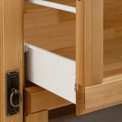 Wohnen Sideboards<145x84x40 Kommode aus Holz mit Glas - Arendu