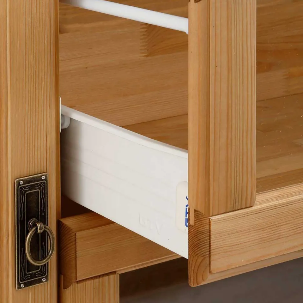 Wohnen Sideboards<145x84x40 Kommode aus Holz mit Glas - Arendu