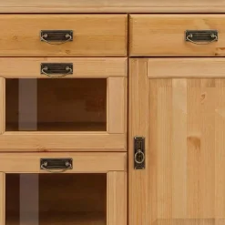 Wohnen Sideboards<145x84x40 Kommode aus Holz mit Glas - Arendu