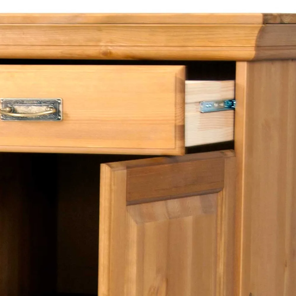 Wohnen Sideboards<145x84x40 Kommode aus Holz mit Glas - Arendu