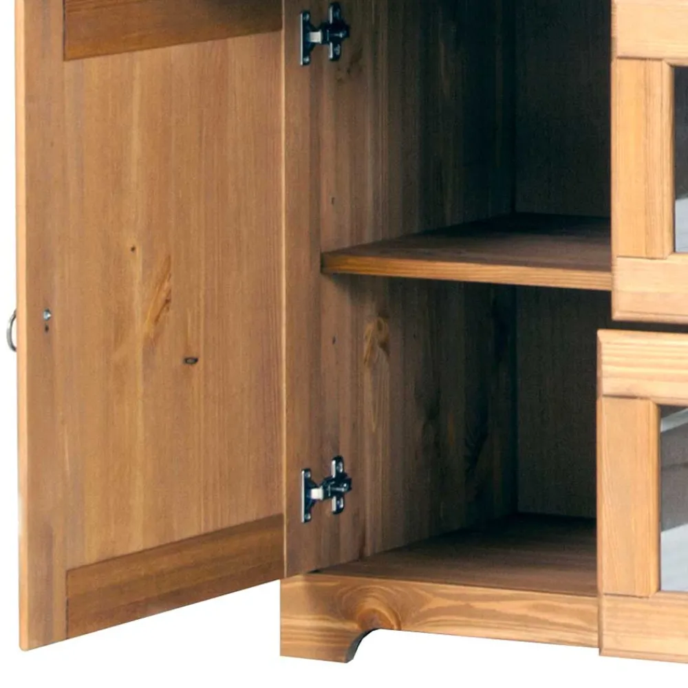 Wohnen Sideboards<145x84x40 Kommode aus Holz mit Glas - Arendu