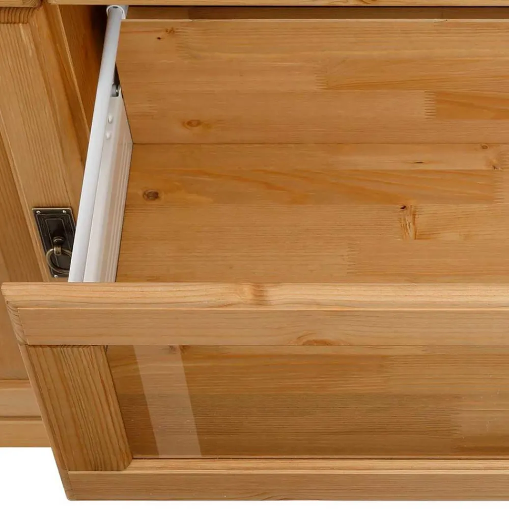 Wohnen Sideboards<145x84x40 Kommode aus Holz mit Glas - Arendu