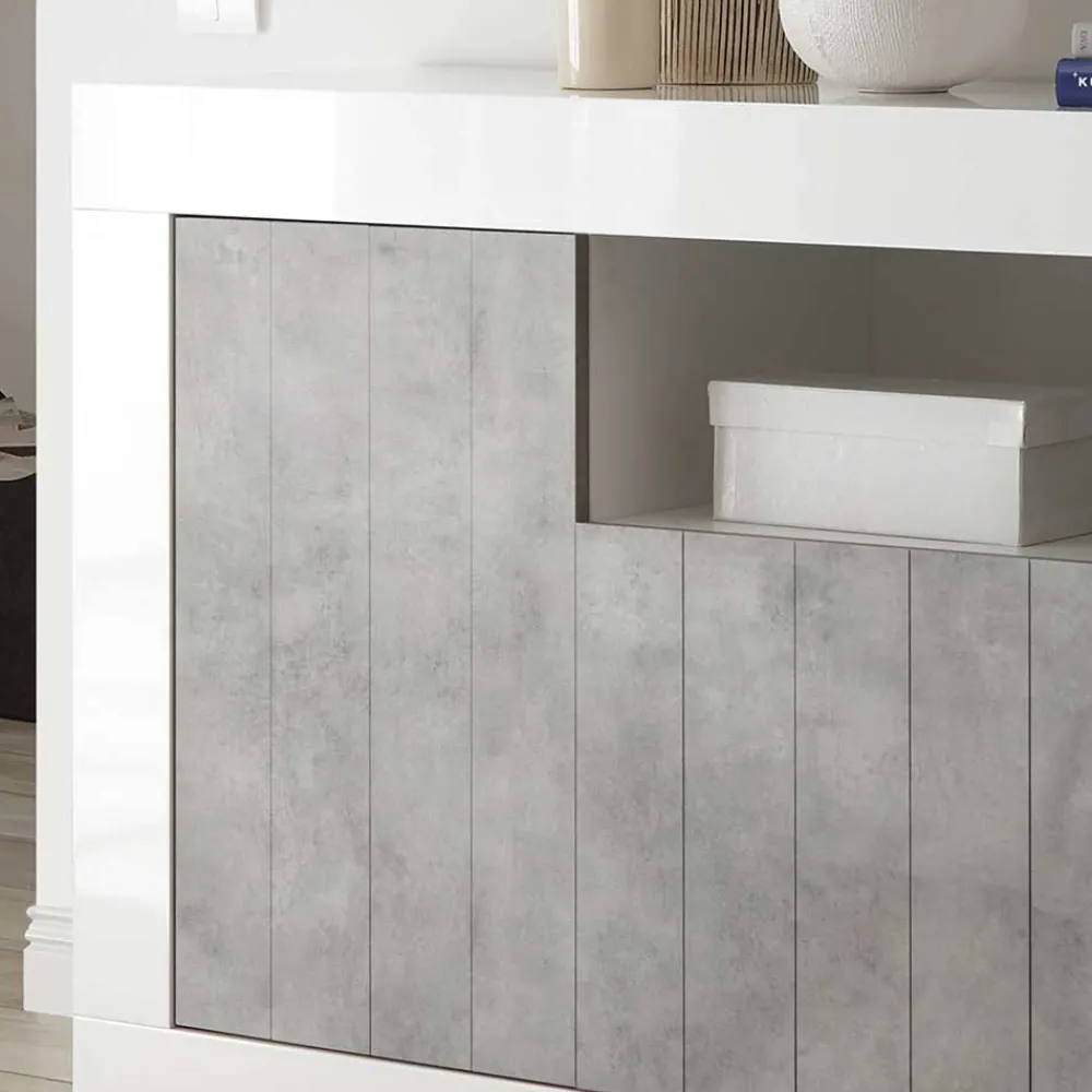 Wohnen Sideboards<138x86x43 Kommode in Dekor Beton - Niris