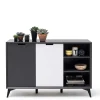 Wohnen Sideboards<137x92x40 Kommode in Grau & Weiß - Vadids