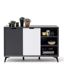 Wohnen Sideboards<137x92x40 Kommode in Grau & Weiß - Vadids