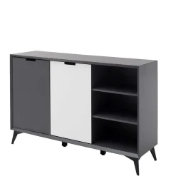 Wohnen Sideboards<137x92x40 Kommode in Grau & Weiß - Vadids