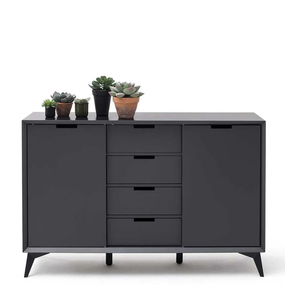 Wohnen Sideboards<137x92x40 Kommode in Grau & Weiß - Vadids