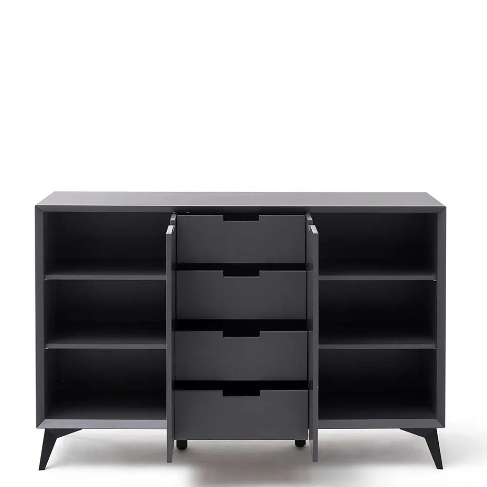 Wohnen Sideboards<137x92x40 Kommode in Grau & Weiß - Vadids