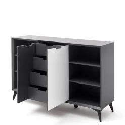 Wohnen Sideboards<137x92x40 Kommode in Grau & Weiß - Vadids