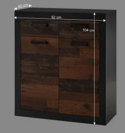 Wohnen Kommoden<92x104x40 Kommode in Holzoptik Antik & Grau - Timuras I