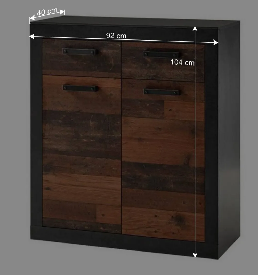 Wohnen Kommoden<92x104x40 Kommode in Holzoptik Antik & Grau - Timuras I