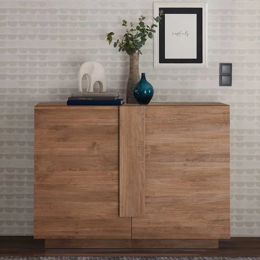 Wohnen Sideboards<121x90x44 Kommode in Holzoptik mit Doppeltür - Basento