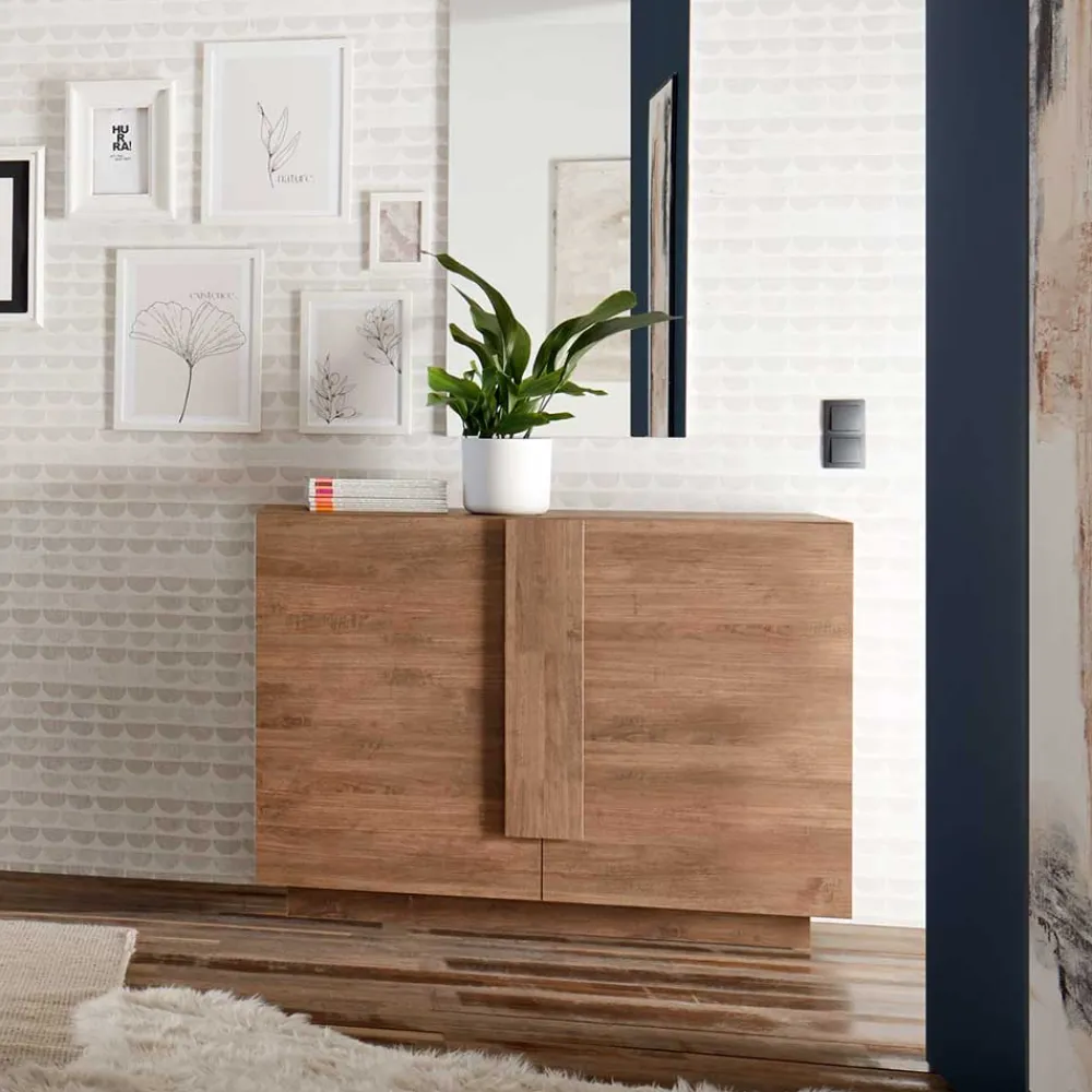 Wohnen Sideboards<121x90x44 Kommode in Holzoptik mit Doppeltür - Basento