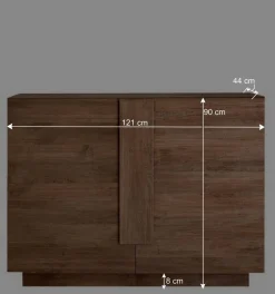 Wohnen Sideboards<121x90x44 Kommode in Holzoptik mit Doppeltür - Basento