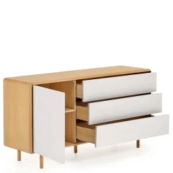 Wohnen Sideboards<150x78x42 Kommode in Lichtgrau & Esche - Tadahiro