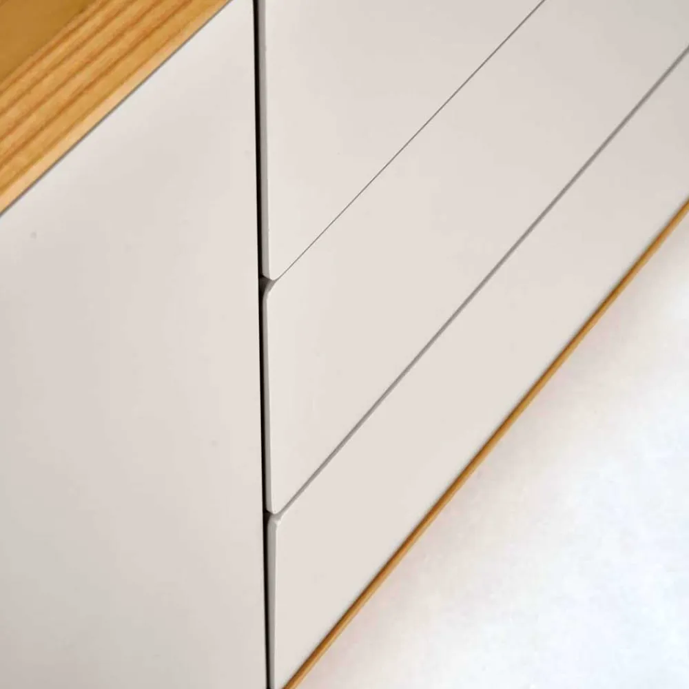 Wohnen Sideboards<150x78x42 Kommode in Lichtgrau & Esche - Tadahiro