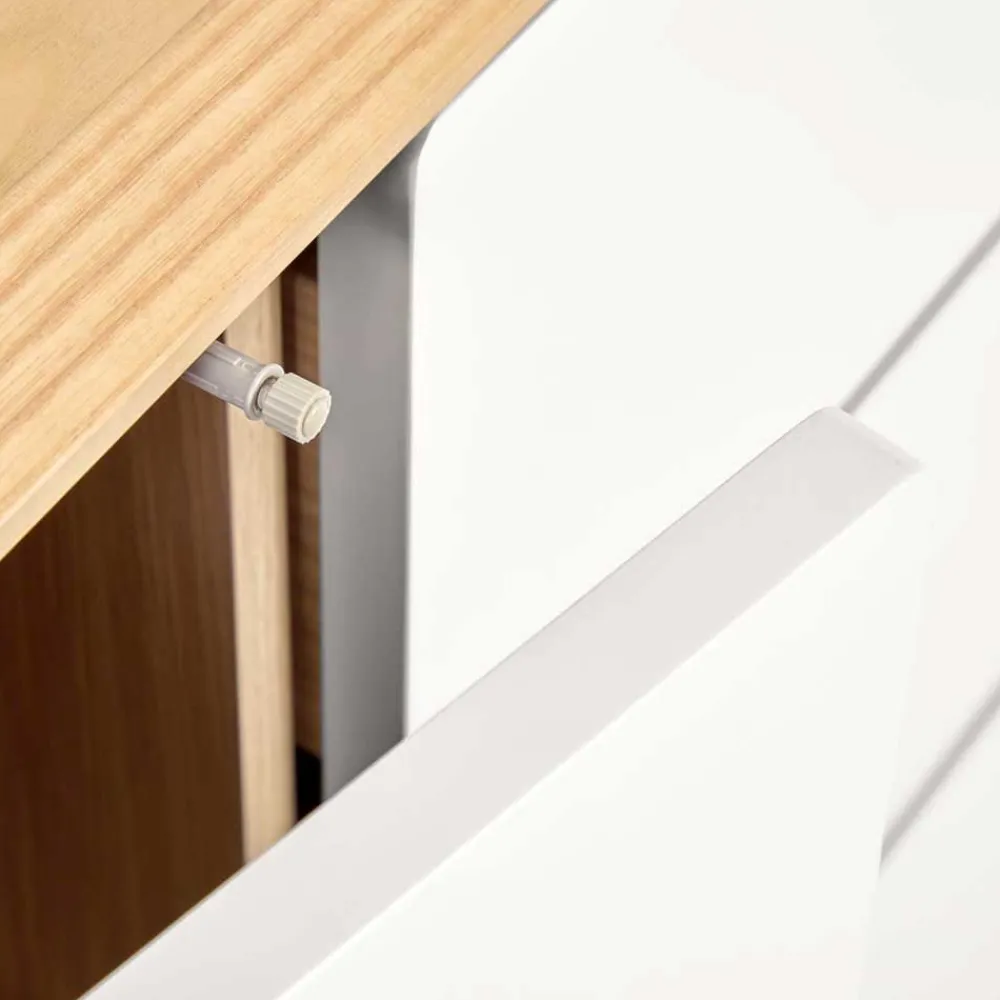 Wohnen Sideboards<150x78x42 Kommode in Lichtgrau & Esche - Tadahiro