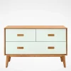 Wohnen Sideboards<123x77x50 Kommode in Weiß & Eiche - Julecas