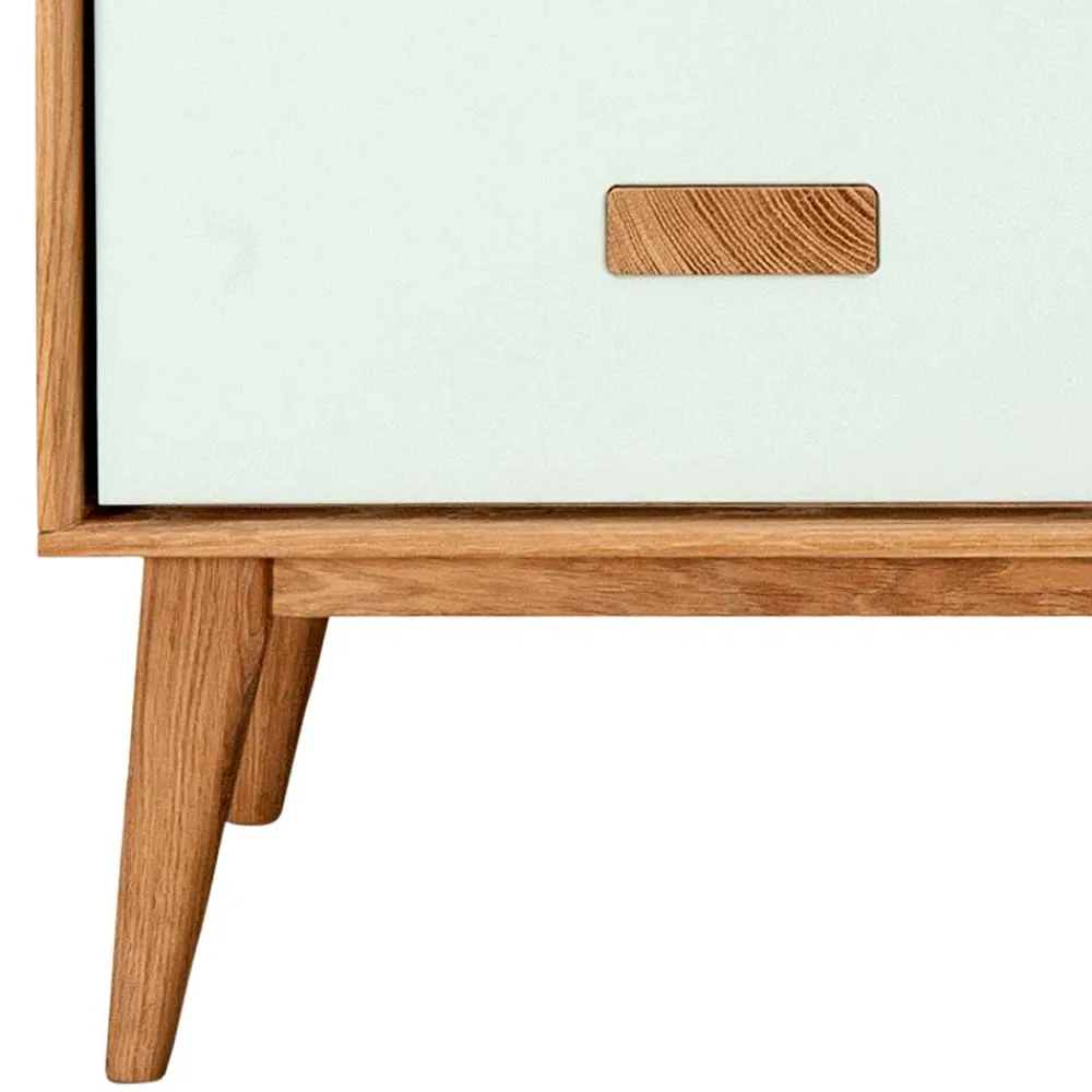 Wohnen Sideboards<123x77x50 Kommode in Weiß & Eiche - Julecas