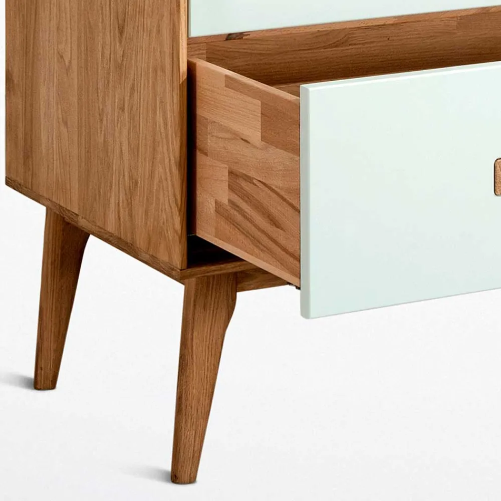 Wohnen Sideboards<123x77x50 Kommode in Weiß & Eiche - Julecas