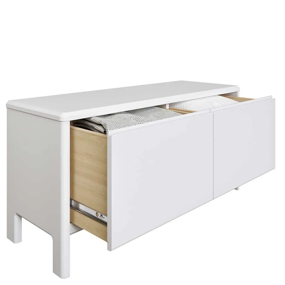 Wohnen Tv & Hifi-Möbel|Lowboards<98x48x34 Kommode in Weiß aus Kiefer - Oranias