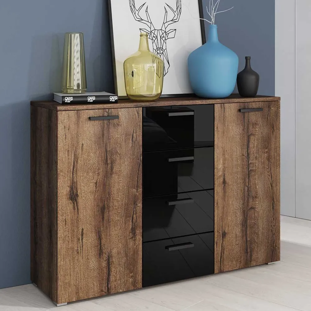 Wohnen Sideboards<132x93x38 Kommode in Wildeiche dunkel - Ulpro