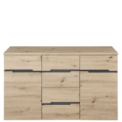 Wohnen Sideboards<135x82x38 Kommode in Wildeiche NB & Grau - Kuetra