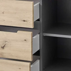 Wohnen Sideboards<135x82x38 Kommode in Wildeiche NB & Grau - Kuetra