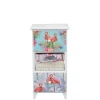 Wohnen Kommoden<30x58x30 Kommode mit Flamingo Stoff - Gracelino
