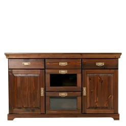 Wohnen Sideboards<145x84x40 Kommode mit Glas im Kolonialstil - Jurcavs