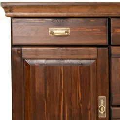 Wohnen Sideboards<145x84x40 Kommode mit Glas im Kolonialstil - Jurcavs