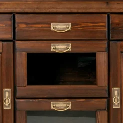 Wohnen Sideboards<145x84x40 Kommode mit Glas im Kolonialstil - Jurcavs