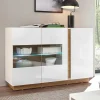 Wohnen Sideboards<138x91x40 Kommode mit Glas 3-türig - Myrda