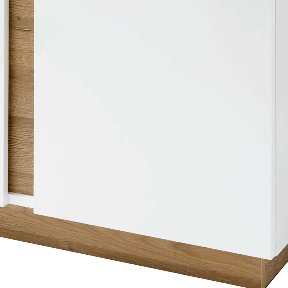 Wohnen Sideboards<138x91x40 Kommode mit Glas 3-türig - Myrda