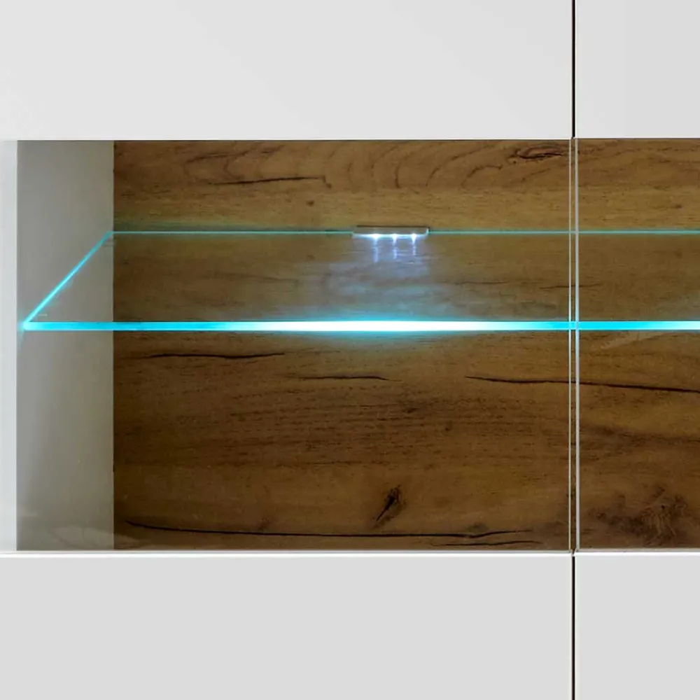 Wohnen Sideboards<138x91x40 Kommode mit Glas 3-türig - Myrda