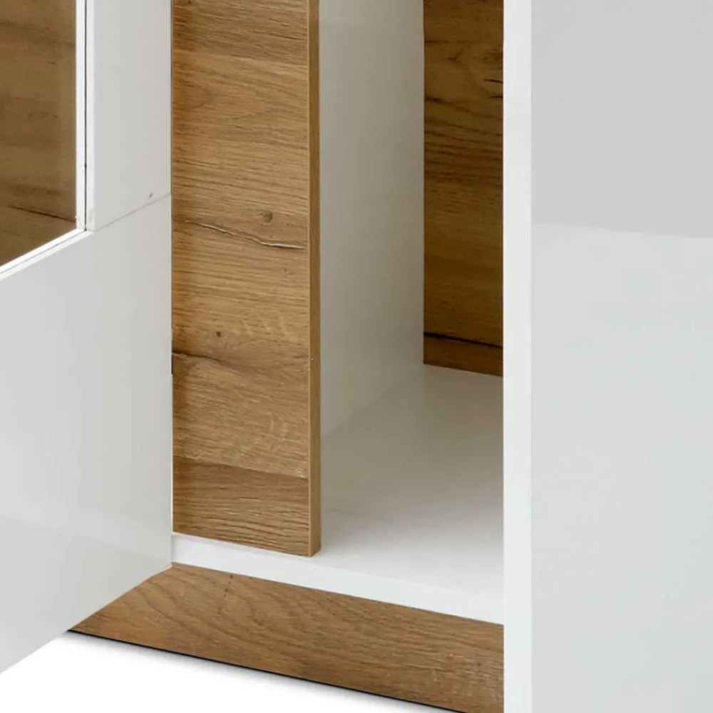 Wohnen Sideboards<138x91x40 Kommode mit Glas 3-türig - Myrda