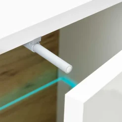 Wohnen Sideboards<138x91x40 Kommode mit Glas 3-türig - Myrda
