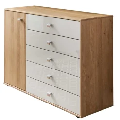 Wohnen Sideboards<120x86x43 Kommode mit Tür & 5 Schubladen - Emdsiva