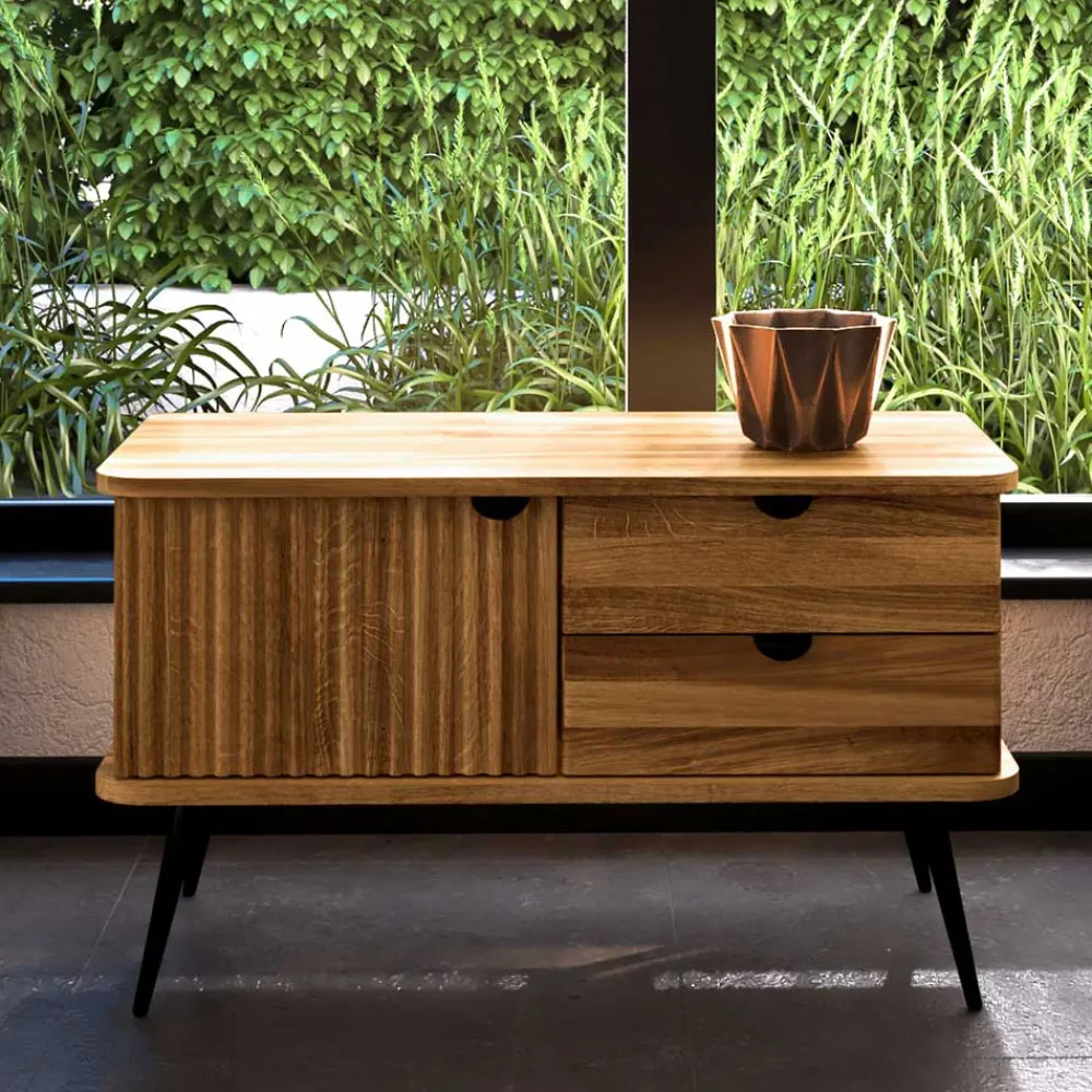 Wohnen Tv & Hifi-Möbel|Lowboards<97x57x46 Kommode mit zwei Schubladen & Tür - Casarius