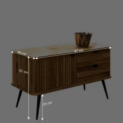 Wohnen Tv & Hifi-Möbel|Lowboards<97x57x46 Kommode mit zwei Schubladen & Tür - Casarius