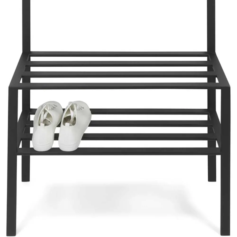 Wohnen Garderoben<70x178x29 Kompaktgarderobe aus Stahl in Schwarz - Cellja