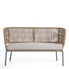 Wohnen Sitzbank<135x80x65 Kordelgeflecht Sofa mit Sitzpolster - Membres