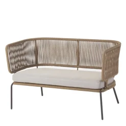Wohnen Sitzbank<135x80x65 Kordelgeflecht Sofa mit Sitzpolster - Membres