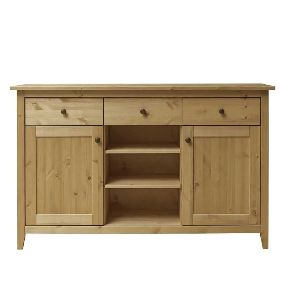 Wohnen Sideboards<144x91x40 Landhaus Anrichte aus Kiefer Massivholz - Krems