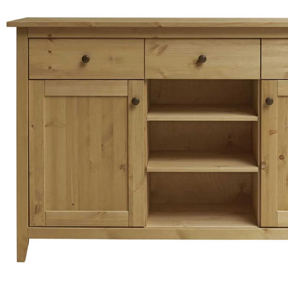 Wohnen Sideboards<144x91x40 Landhaus Anrichte aus Kiefer Massivholz - Krems