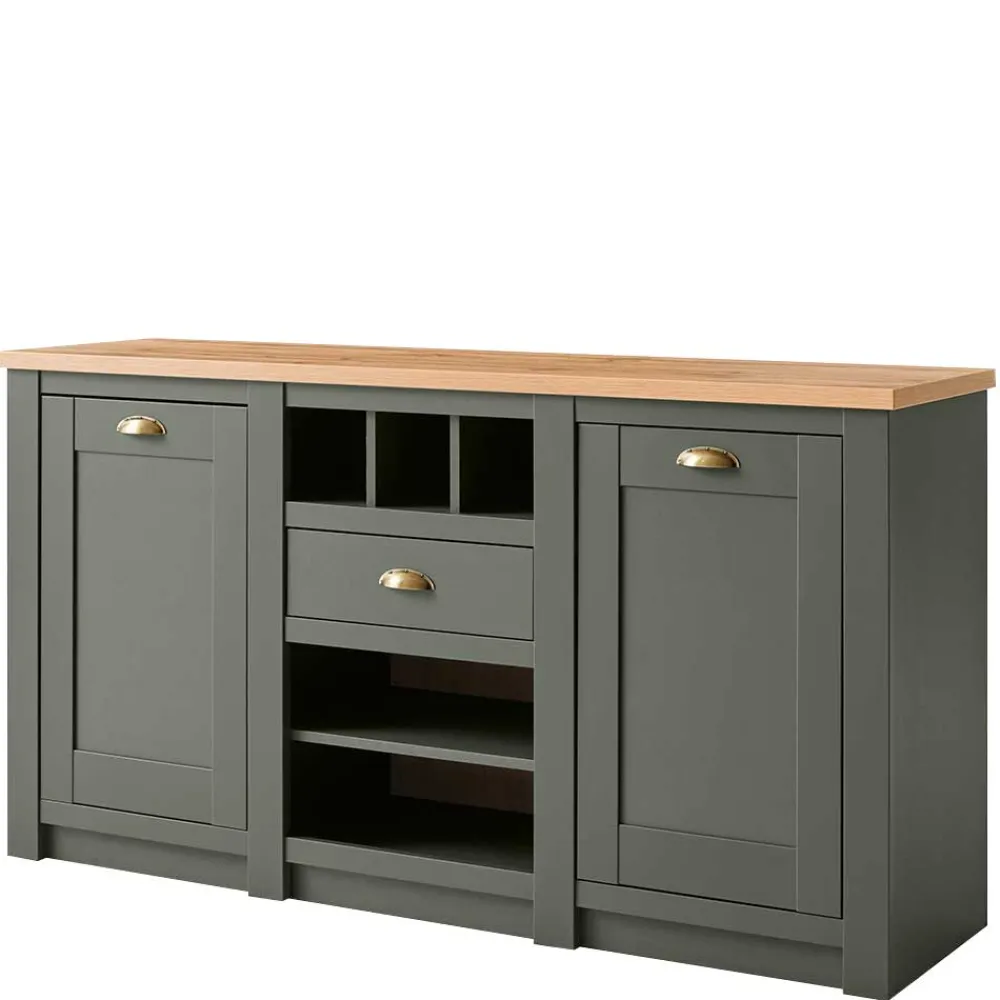 Wohnen Sideboards<152x83x45 Landhaus Anrichte in Graugrün - Eylan