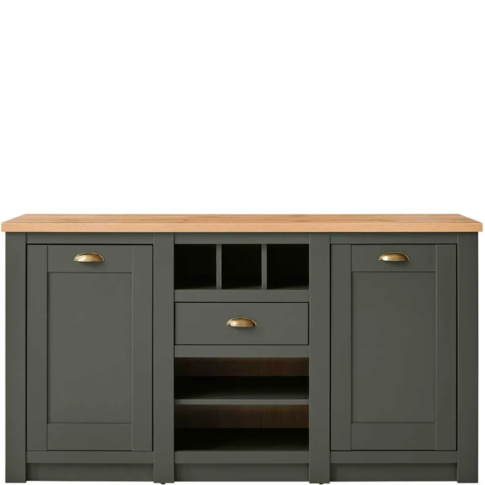 Wohnen Sideboards<152x83x45 Landhaus Anrichte in Graugrün - Eylan