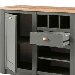 Wohnen Sideboards<152x83x45 Landhaus Anrichte in Graugrün - Eylan